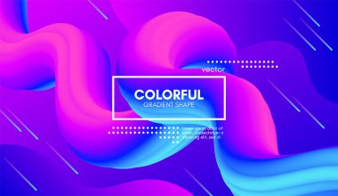 Son moda renkli 3d arka plan. Dalga sıvı şekil.