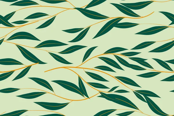 Ljusa sömlös blommönster. Vector Eucalyptus blad och vackra Blossom element. Färgglada botaniska sommaren bakgrund. Sömlös blommönster för bröllop Design, Print, textil, tyg, papper — Stock vektor