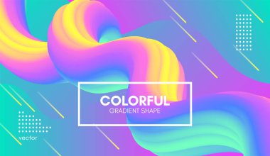 Soyut dalga degrade sıvı şekli. Pastel arka plan.