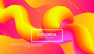 Modern 3d arka plan. Renkli dalga soyut sıvı şekil.