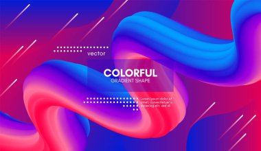 Trendy 3d arka plan rengi. Dalga sıvı şekil.