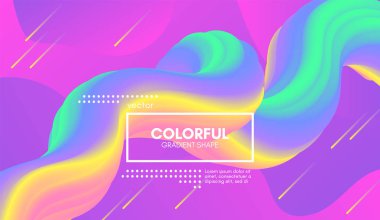 Soyut dalga degrade sıvı şekli. Pastel arka plan.