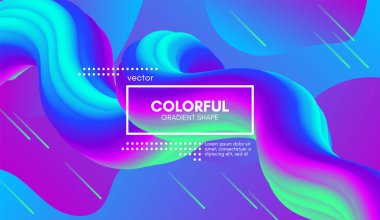 Soyut dalga degrade sıvı şekli. 3D arka plan.