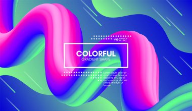 Soyut dalga degrade sıvı şekli. 3D arka plan.