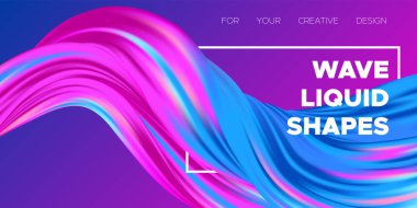 3D soyut sıvı renkli şekiller.