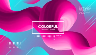 Trendy 3d arka plan rengi. Dalga sıvı şekil.