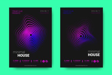 Müzik posterler ekolayzır ve dalga ile daireler bozuk.