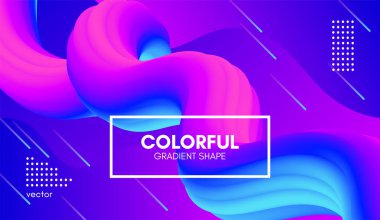 Son moda renkli 3d arka plan. Dalga sıvı şekil.