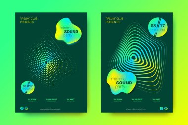 Elektronik müzik Fest poster. Vektör bozuk mermi ve şeritler.