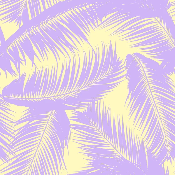 Folhas de palmeiras tropicais. Padrão sem costura vetorial. Simples Silhouette Coconut Leaf Sketch. Fundo Floral de Verão. Folhagem da selva. Papel de parede na moda de folhas de palmeira exótica para o projeto têxtil . —  Vetores de Stock