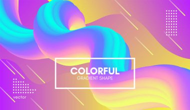 Soyut dalga degrade sıvı şekli. Pastel arka plan.