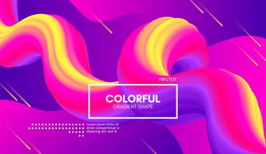 Modern 3d arka plan. Renkli dalga soyut sıvı şekil.