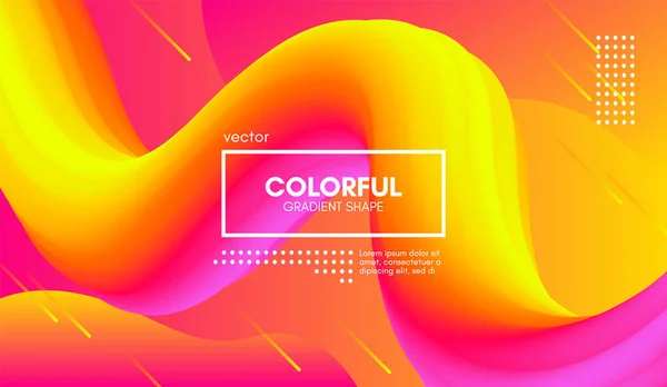 Fondo 3d moderno. Forma de fluido abstracta de onda colorida . — Vector de stock