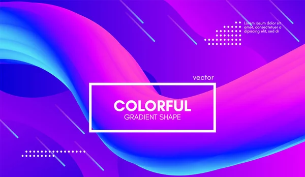 Trendy Colorido fondo 3d. Forma de fluido de onda . — Vector de stock