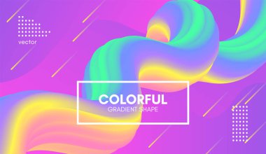 Soyut dalga degrade sıvı şekli. Pastel arka plan.