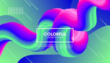 Soyut dalga degrade sıvı şekli. 3D arka plan.