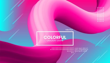 Trendy 3d arka plan rengi. Dalga sıvı şekil.