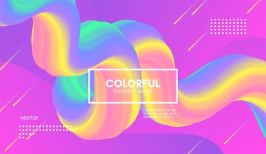 Soyut dalga degrade sıvı şekli. Pastel arka plan.