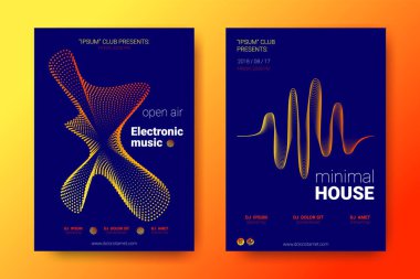 Renkli müzik afişlerin dalga ile mermi bozuk.