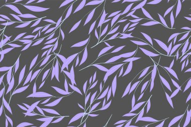 Dikişsiz yaz desen Pastel renk tasarımı. Vektör Okaliptüs yaprakları. Güzel şube ve çiçek öğeleri. Tropik bitkiler. Botanik arka plan. Yaz desen düğün tasarımı için yazdırma.