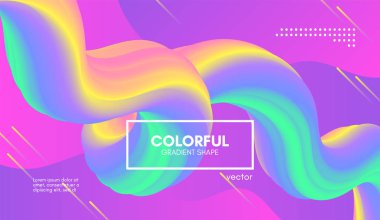 Soyut dalga degrade sıvı şekli. Pastel arka plan.