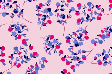 Parlak çiçek Seamless modeli. Vektör Okaliptüs yaprakları ve güzel öğeleri. Renkli botanik yaz arka plan. Düğün tasarım, baskı, tekstil, kumaş, kağıt çiçek Seamless modeli