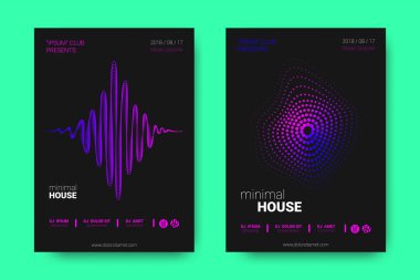 Müzik posterler ekolayzır ve dalga ile daireler bozuk.