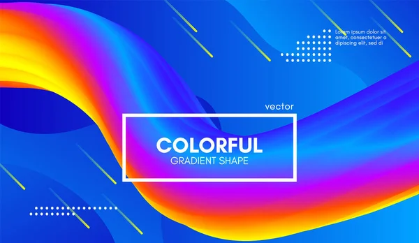 Fundo 3d abstrato. Forma de fluido de onda colorida . — Vetor de Stock