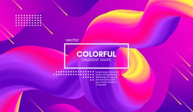 Modern 3d arka plan. Renkli dalga soyut sıvı şekil.