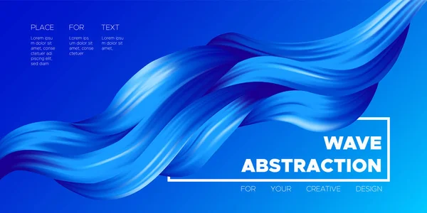 Ilustración de fluidos azules abstractos . — Vector de stock