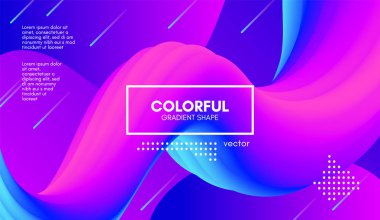 Son moda renkli 3d arka plan. Dalga sıvı şekil.