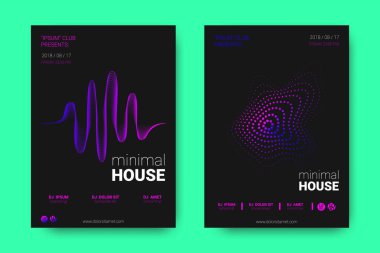 Müzik posterler ekolayzır ve dalga ile daireler bozuk.