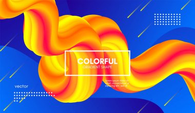 Trendy 3d arka plan rengi. Dalga sıvı şekil.