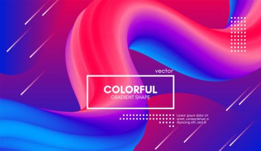 Trendy 3d arka plan rengi. Dalga sıvı şekil.