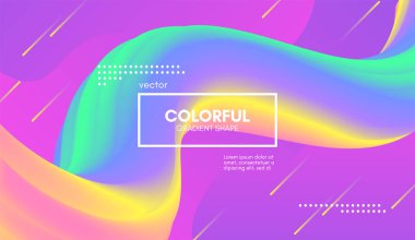 Soyut dalga degrade sıvı şekli. Pastel arka plan.