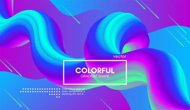 Soyut dalga degrade sıvı şekli. 3D arka plan.