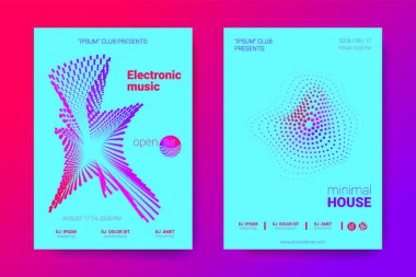 Equalizer'ı ve dalga renkli bozuk mermi ile müzik el ilanları.