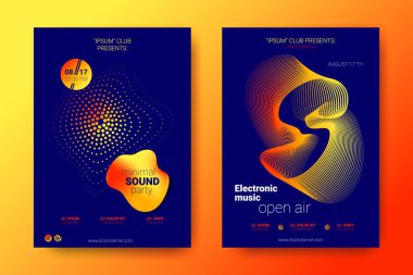 Renkli müzik afişlerin dalga ile mermi bozuk.