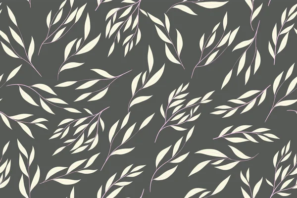 Eucalyptus vecteur. Modèle sans couture coloré avec feuilles vectorielles, branches et éléments floraux. Fond élégant pour la conception de mariage, tissu, textile, robe. Eucalyptus vecteur en Pastel Color Design . — Image vectorielle