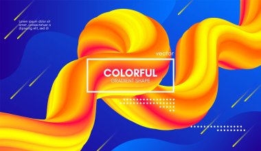 Trendy 3d arka plan rengi. Dalga sıvı şekil.