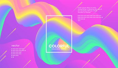 Soyut dalga degrade sıvı şekli. Pastel arka plan.