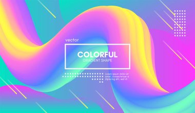 Soyut dalga degrade sıvı şekli. Pastel arka plan.