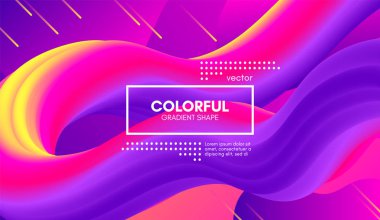 Modern 3d arka plan. Renkli dalga soyut sıvı şekil.