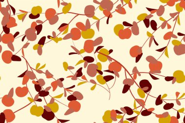 Tropikal Seamless modeli. Vektör Okaliptüs yaprakları ve güzel çiçek öğeleri. Botanik yaz arka plan. Zarif tropikal Seamless modeli düğün tasarım, baskı, tekstil, kumaş, ambalaj için.