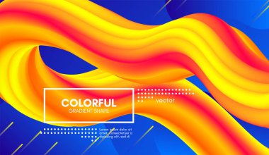 Trendy 3d arka plan rengi. Dalga sıvı şekil.