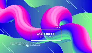 Soyut dalga degrade sıvı şekli. 3D arka plan.