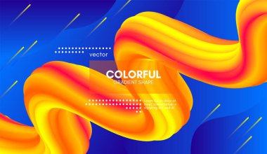 Trendy 3d arka plan rengi. Dalga sıvı şekil.