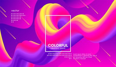 Modern 3d arka plan. Renkli dalga soyut sıvı şekil.