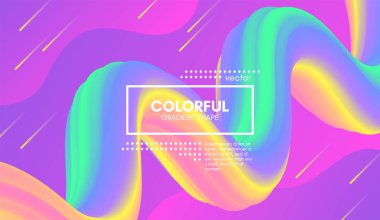 Soyut dalga degrade sıvı şekli. Pastel arka plan.