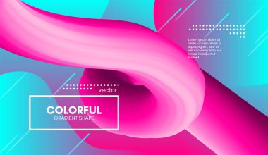 Trendy 3d arka plan rengi. Dalga sıvı şekil.